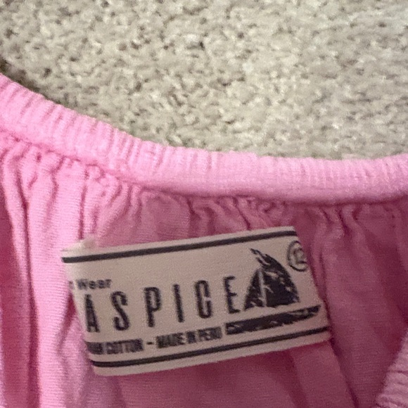 Pink Ruffled Kids Tank Top - Picture 4 of 4